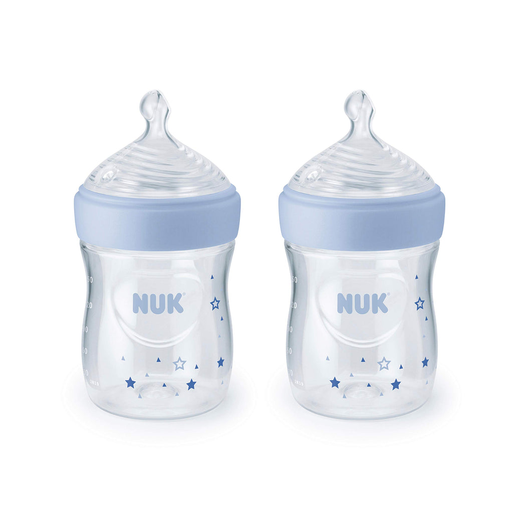 NUK Simply Natural Baby Bottles 5 Oz 2-Pack Colors May Vary