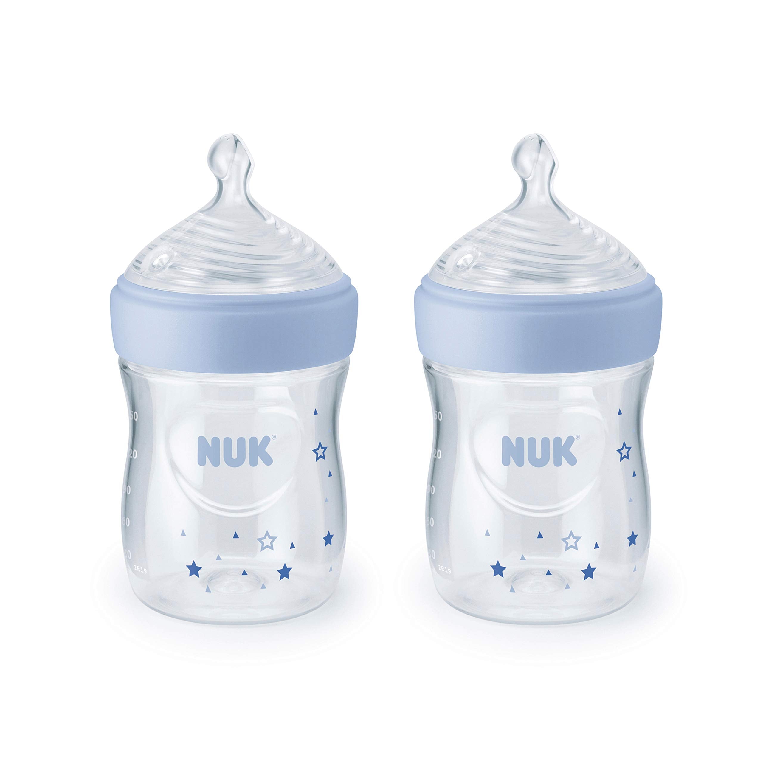 NUK Simply Natural Baby Bottles 5 Oz 2-Pack Colors May Vary